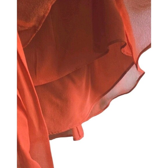 BCBG Max Azria Silk Halter Top Crop Blouse Women's 12 Orange Ethereal NWT - Picture 4 of 9